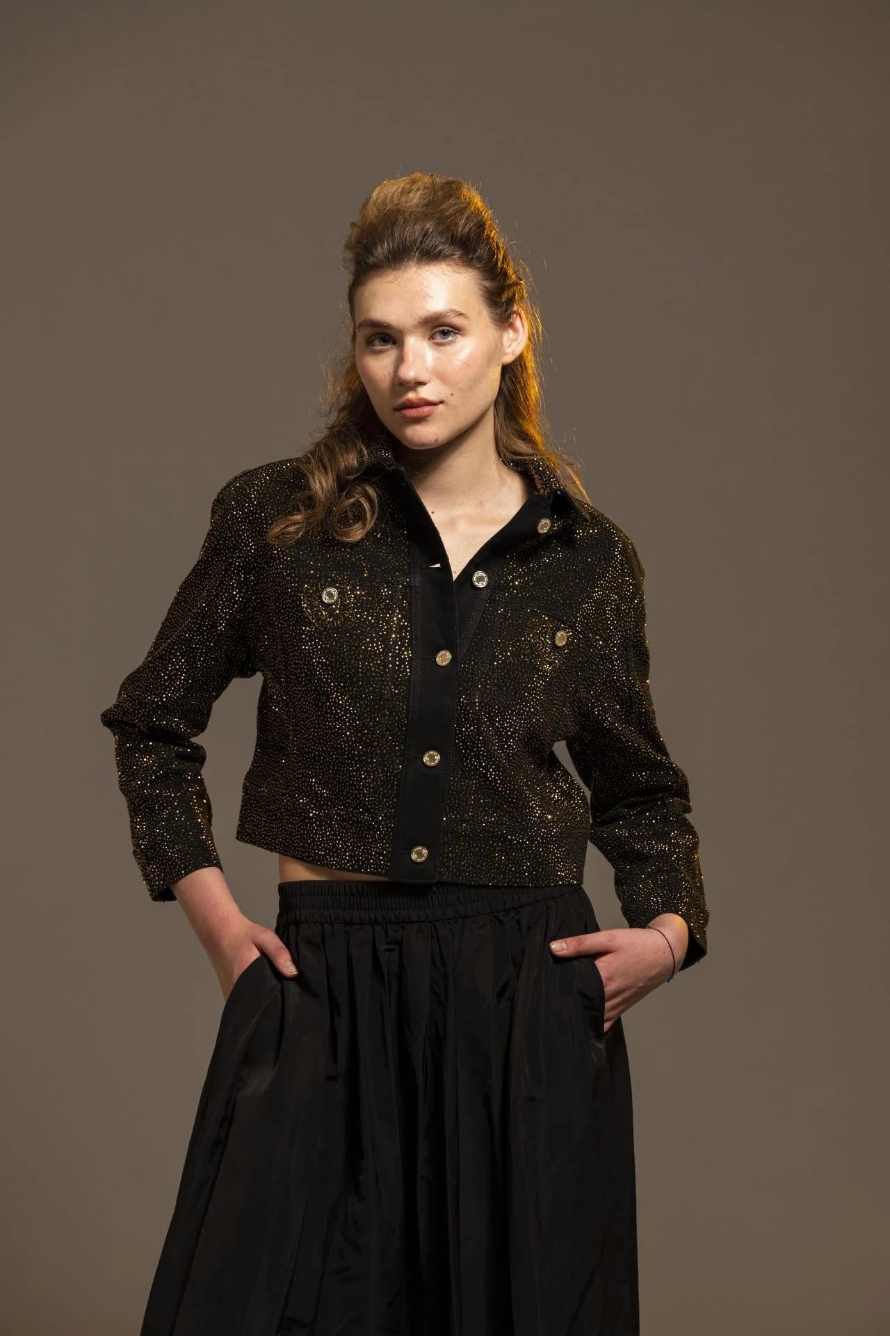 Mabel Gold Ceket Siyah Gold 