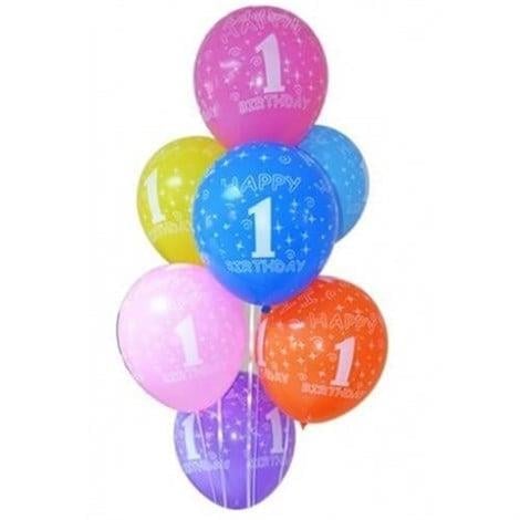 1 Yaş Baskılı Karışık Balon 10 Adet