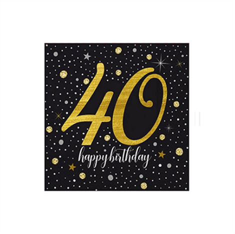 40 Yaş Işıltılı Peçete 16 Adet