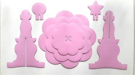 Cupcake Standı Pembe 3 katlı