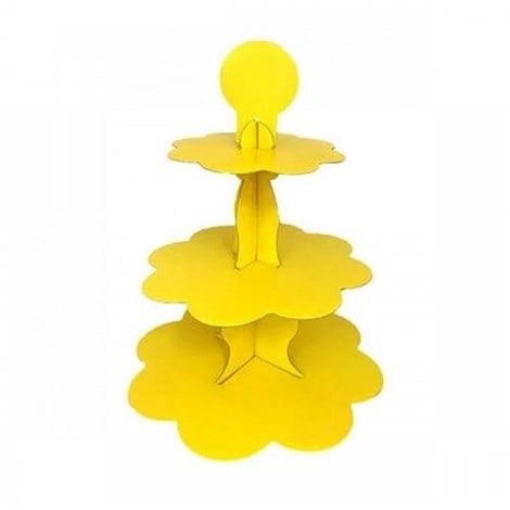 Cupcake Standı Sarı Renk 3 Katlı