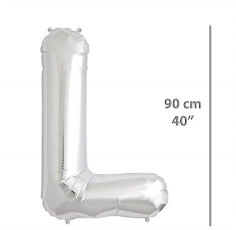 Folyo Harf L Gümüş Balon 90 cm