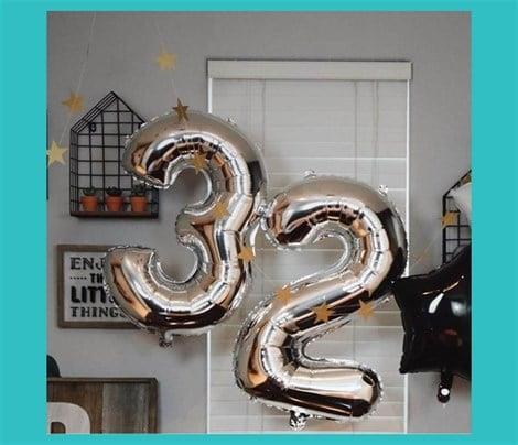 Folyo Rakam 0 Gümüş Balon 90 cm