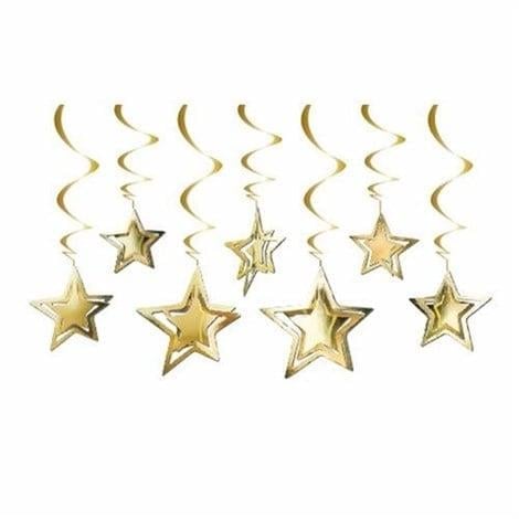 Gold 3D Yıldız Tavan Süsü