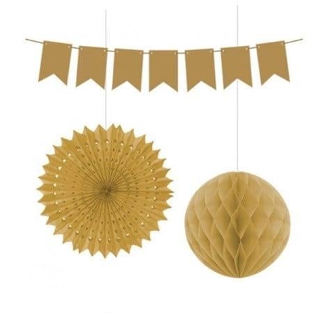 Gold Kağıt Süs 3 lü Set