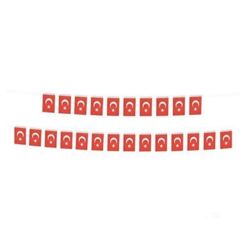 İpli  Ay Yıldızlı Bayrak 13*8 cm 40'lı