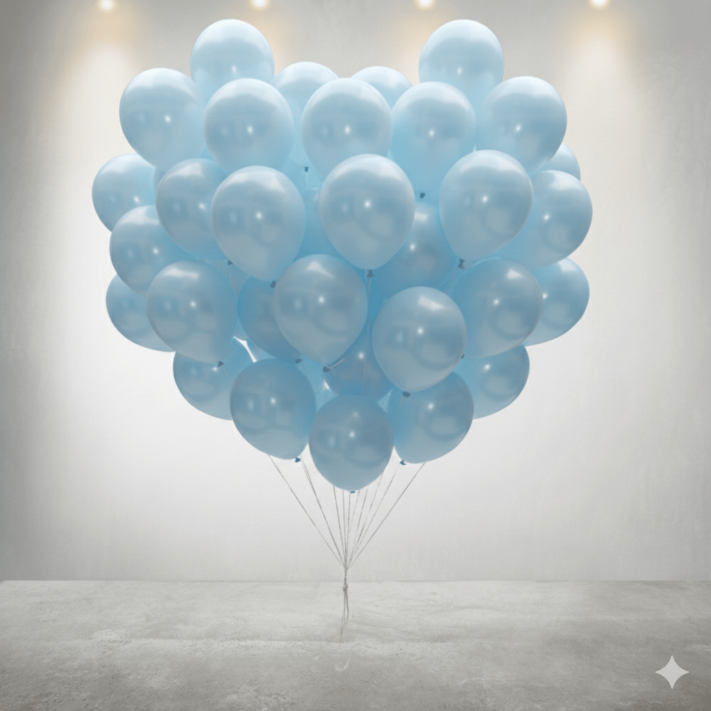 Makaron Mavi Uçan Balon 30 Adet
