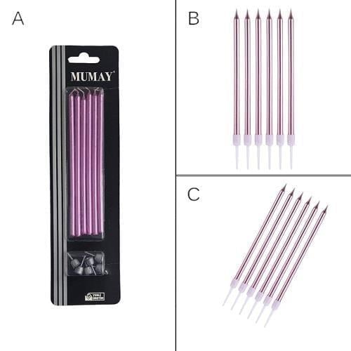 Mum Çubuk 15 cm Pembe 6lı