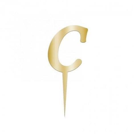 Pasta Üstüne Pleksi Harf C Gold