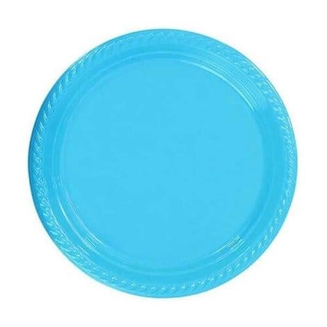 Plastik Açık Mavi Tabak 25 Adet