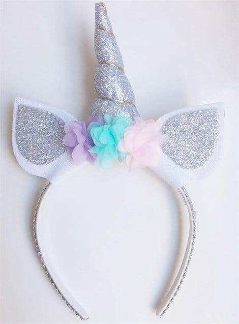 Simli Eva Unicorn Gümüş Taç