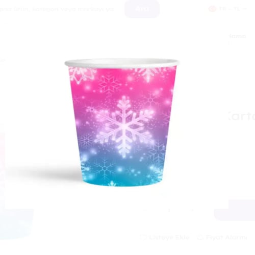 Snowflakes Karton Bardak 80z