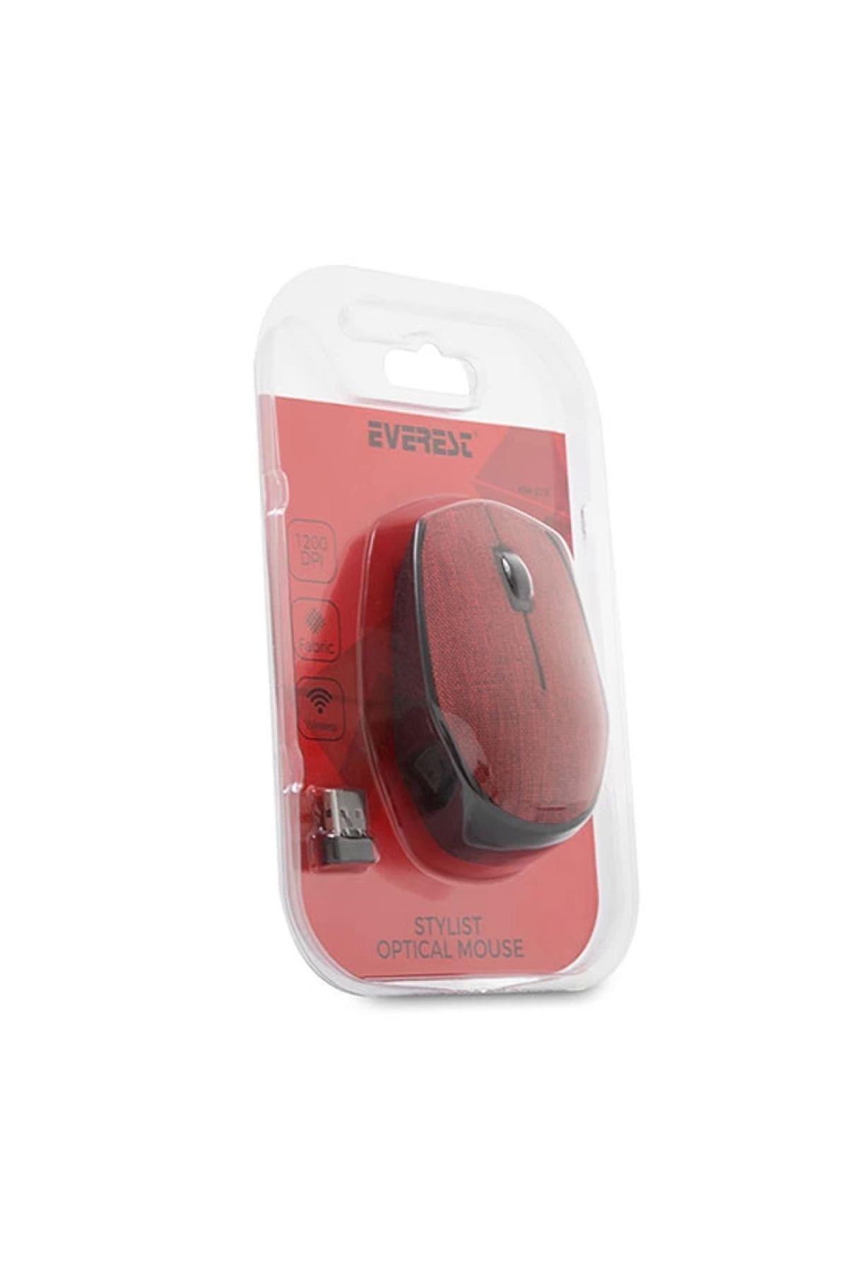 Km-218 Usb Kırmızı 2.4ghz Kumaş Yüzey Kablosuz Mouse Modern Tasarım 431550