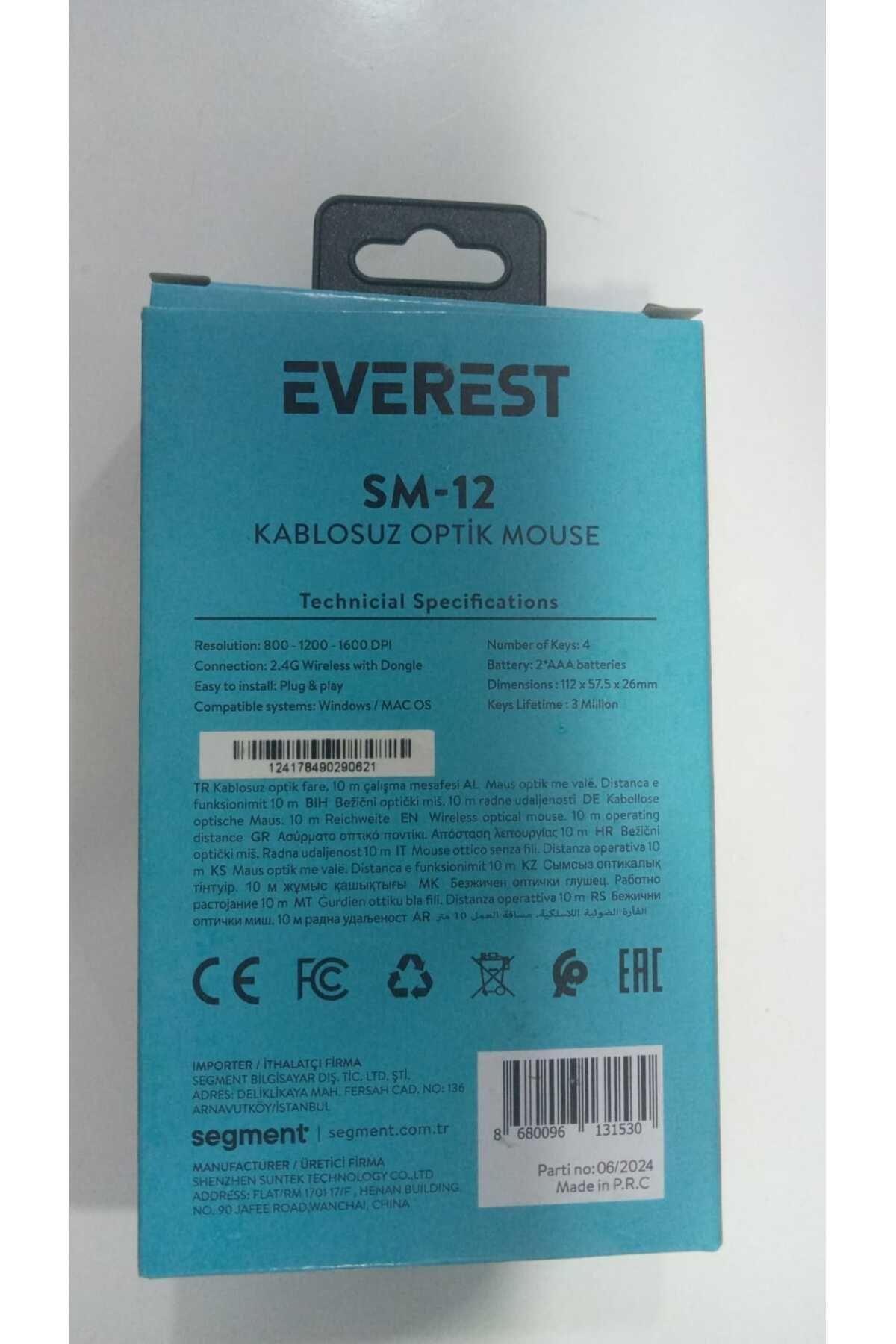 SM-12 Siyah 2.4Ghz Kablosuz Mouse