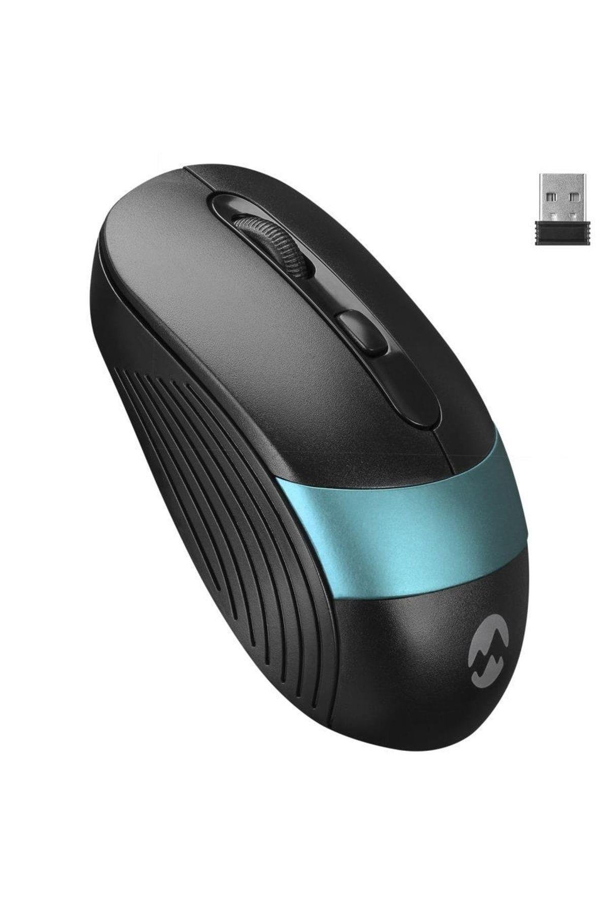 Sm-18 Usb Siyah-mavi 2.4ghz Optik Kablosuz Mouse