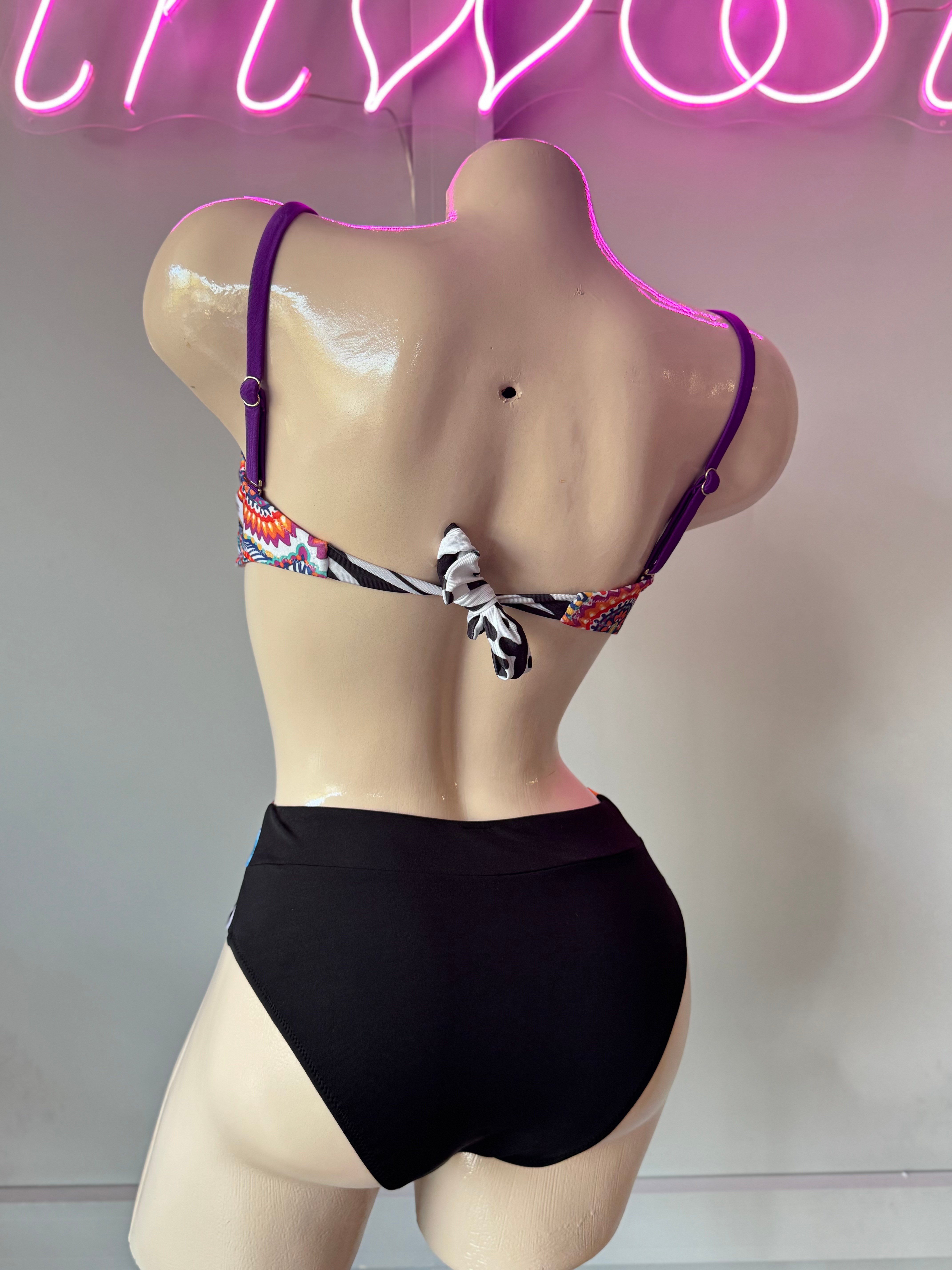 Taşlı Detaylı Yüksek Bel Soft Straplez Bikini Takım