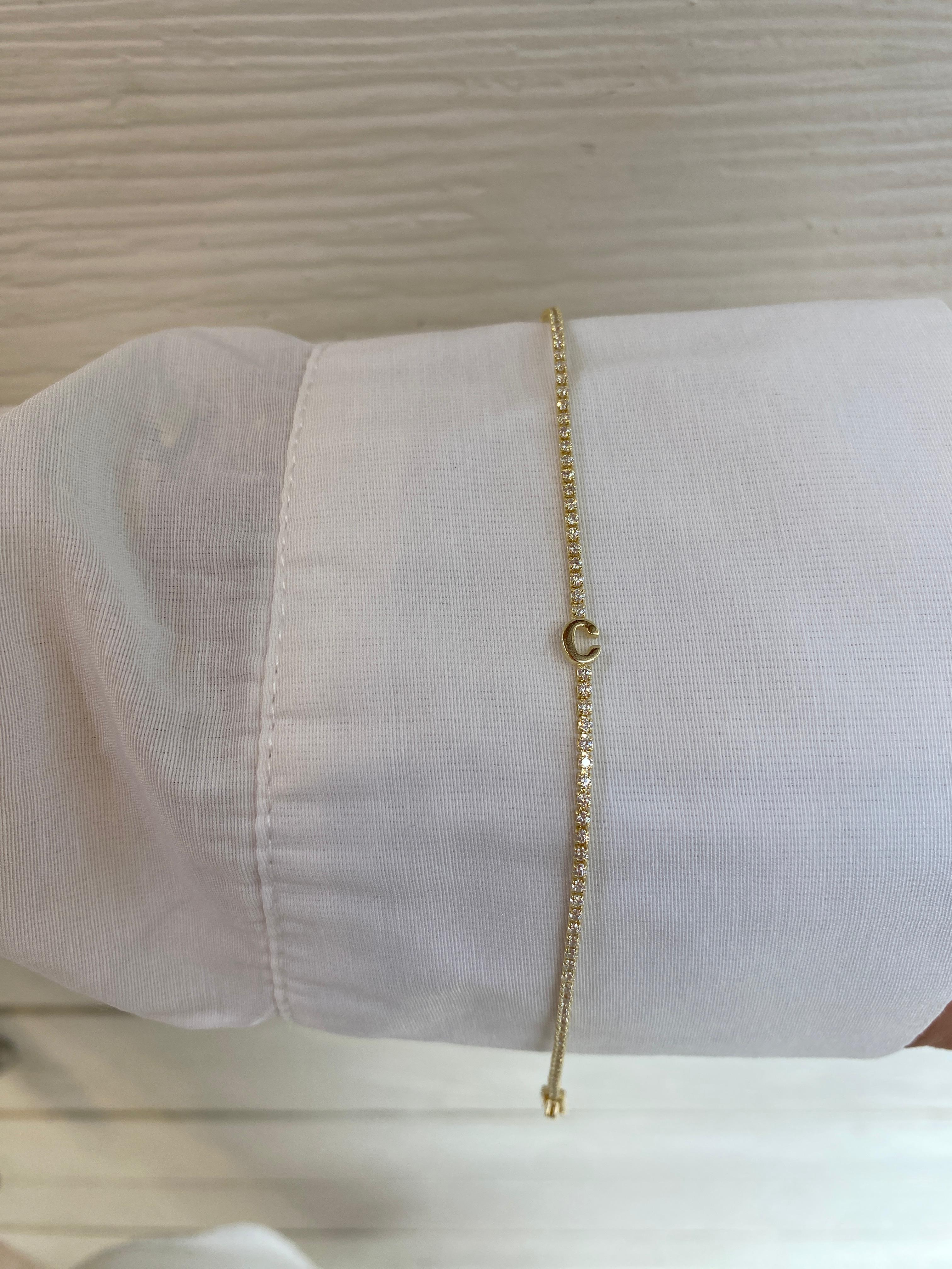 Gold Harf Bileklik - C Harfi