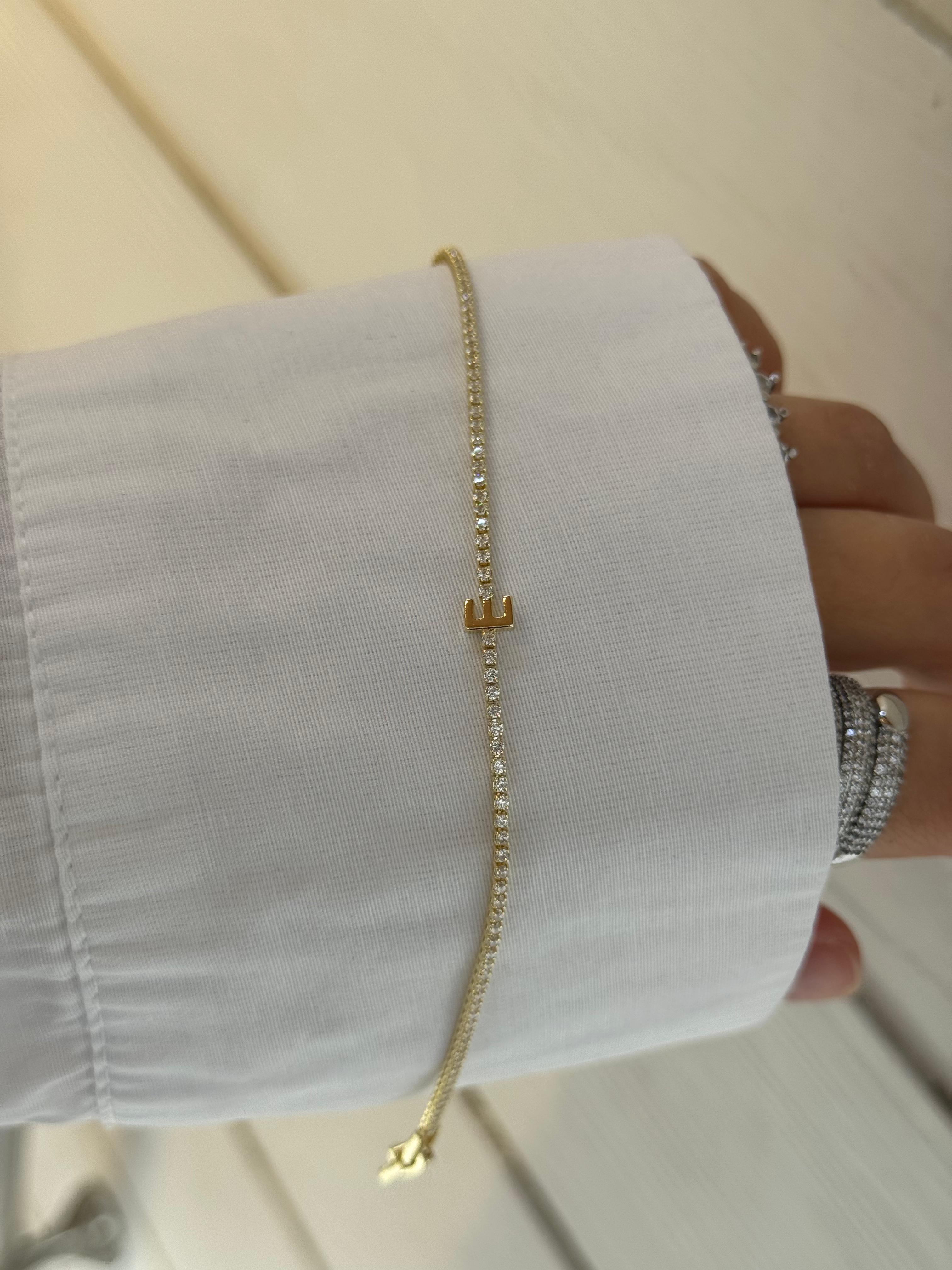 Gold Harf Bileklik - E Harfi