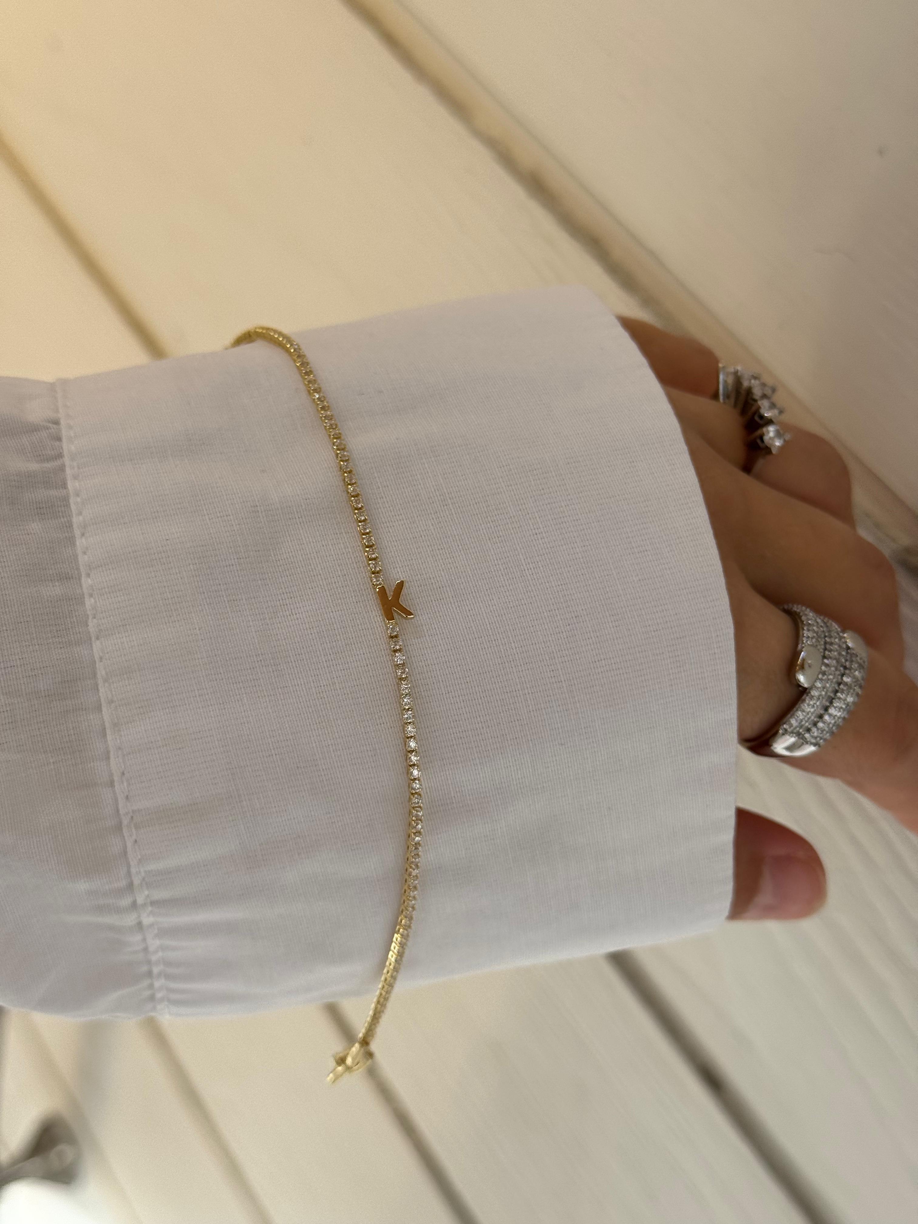 Gold Harf Bileklik - K Harfi