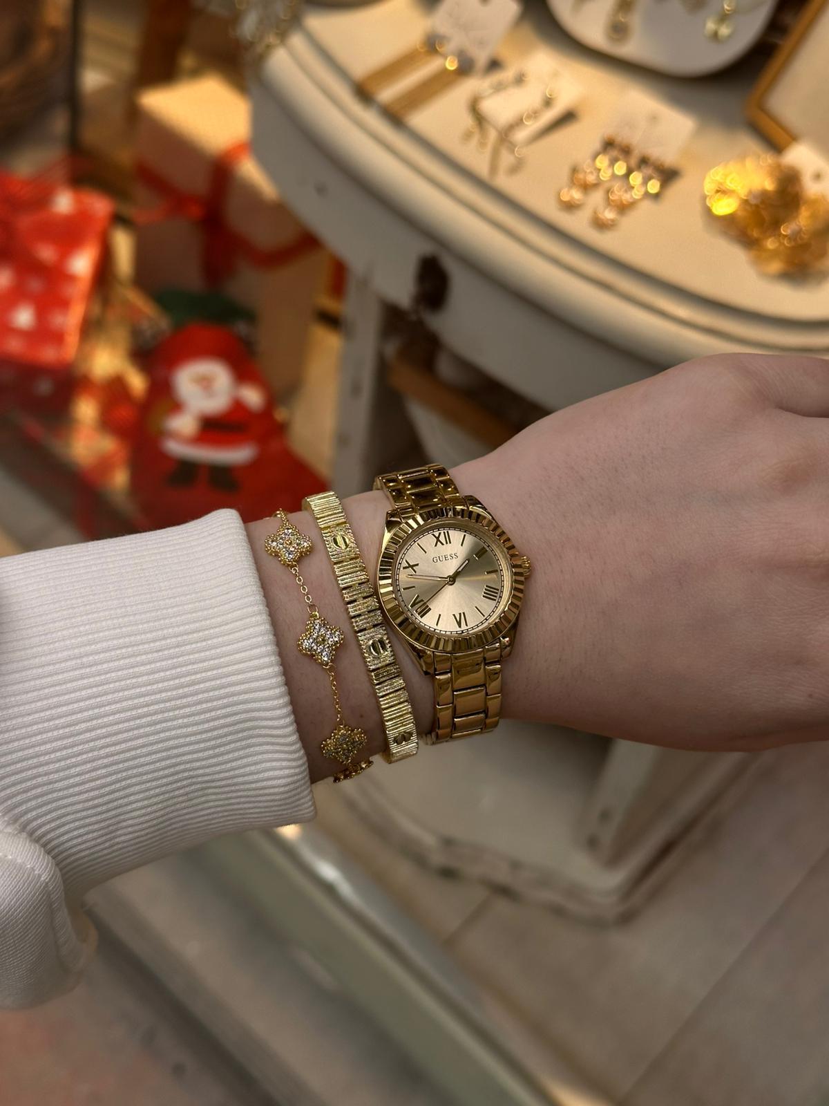 Marka Model Bileklik Taşlı Gold