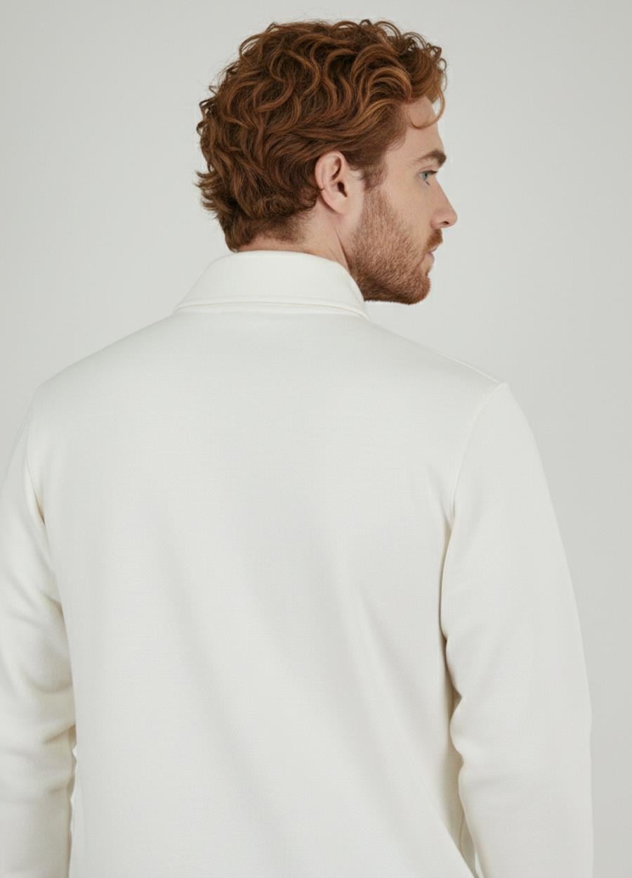 Arket Erkek Boğazlı Fermuarlı Sweatshirt U007835 KREM