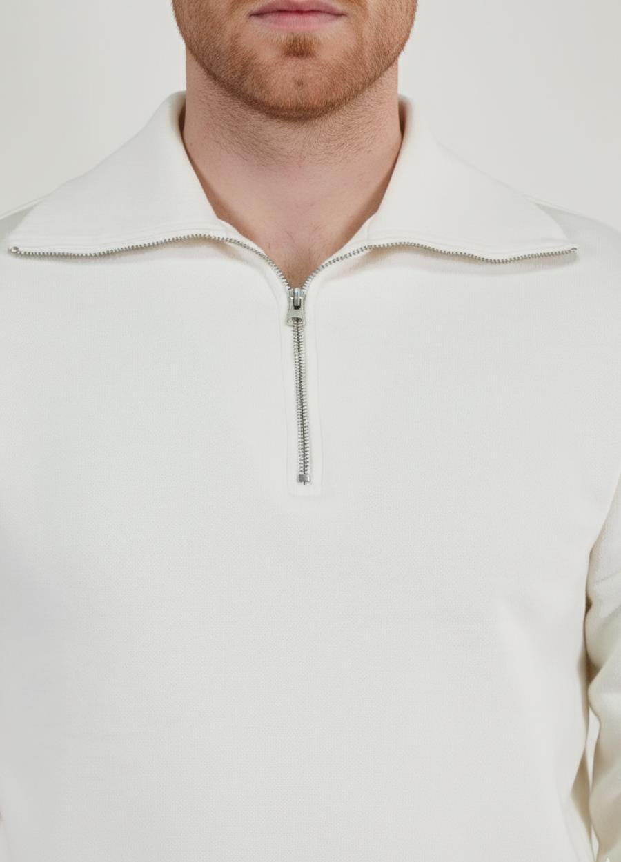 Arket Erkek Boğazlı Fermuarlı Sweatshirt U007835 KREM