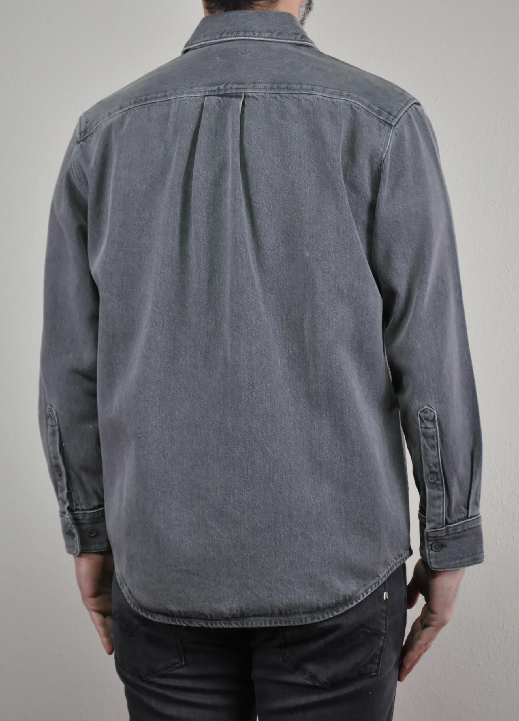 Arket Erkek Oversize Düğmeli Kot Cepli Gömlek U007807 GRI