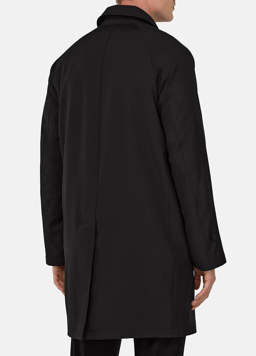 B.Milano Erkek Düğmeli Cepli Klasik Yaka Oversize %100 Yün Trençkot U007912 SIYAH