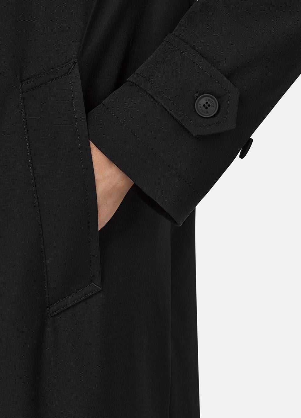 B.Milano Erkek Düğmeli Cepli Klasik Yaka Oversize %100 Yün Trençkot U007912 SIYAH