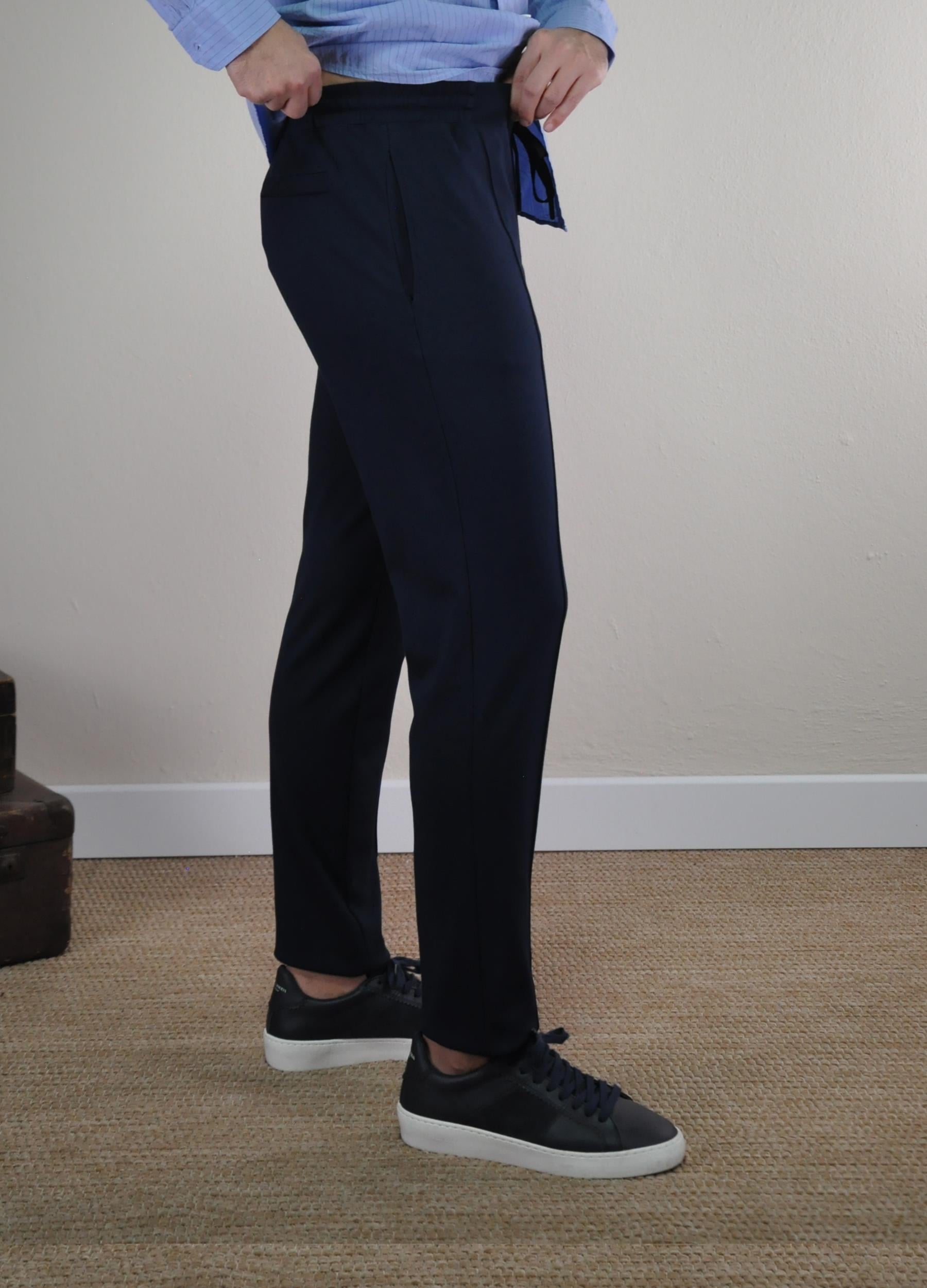 B.Milano Erkek Beli Lastikli İpli Jogger Pantolon U008175 LACIVERT