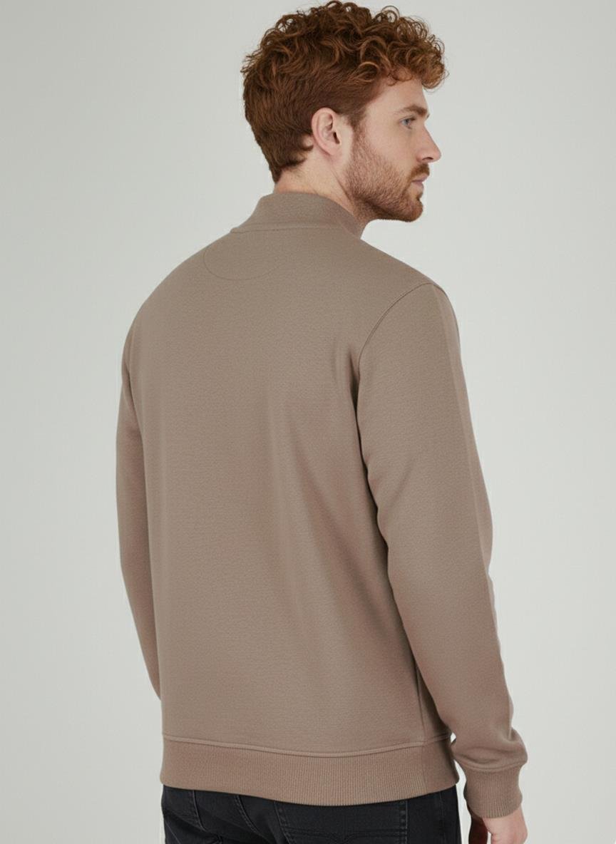 Cvllr Erkek Yarım Balıkçı Yaka Sweatshirt U007793 KREM