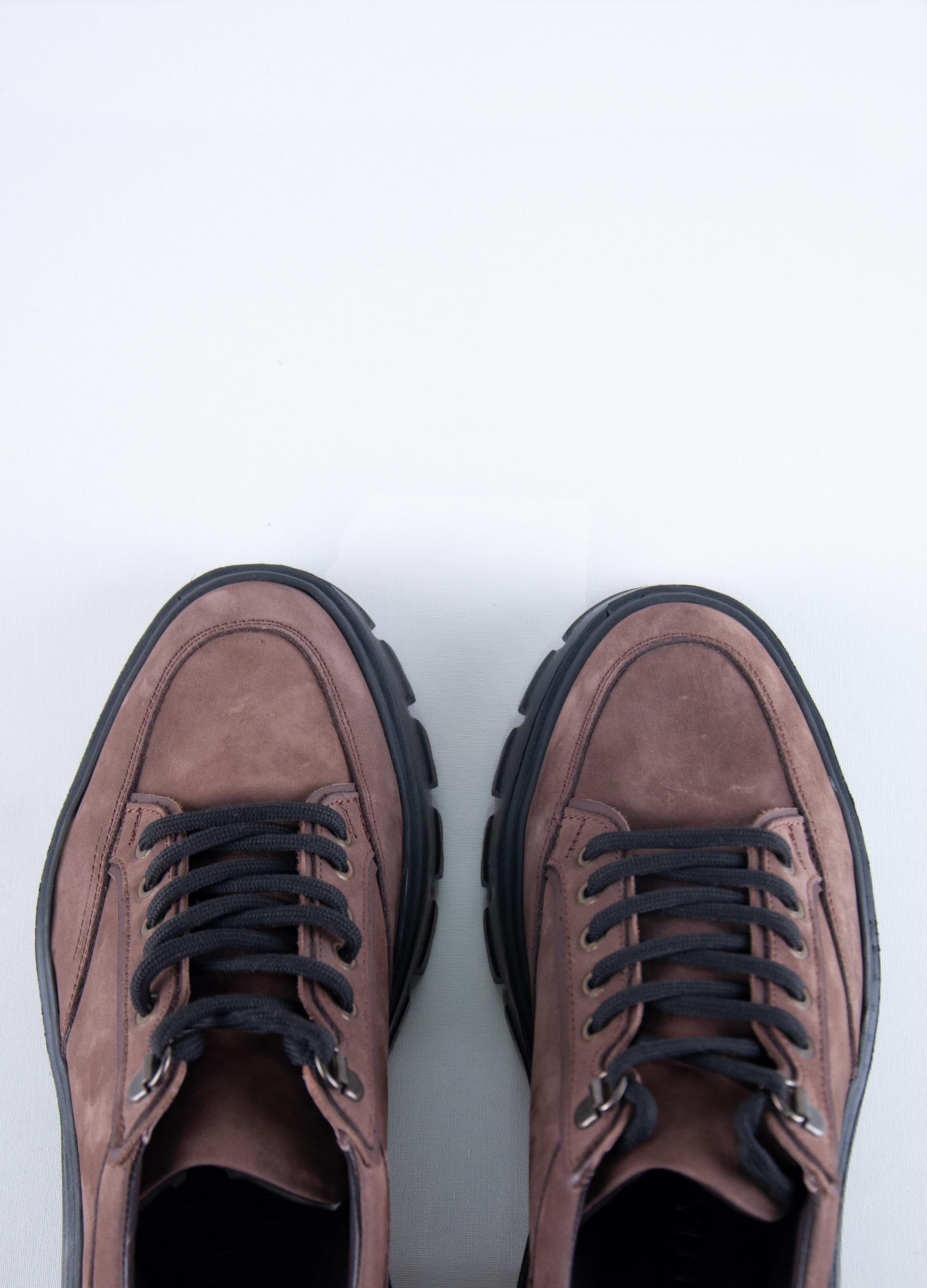 Dimattia Erkek Nubuk Deri Bağcıklı Sneaker DM00333 U007824 KAHVE