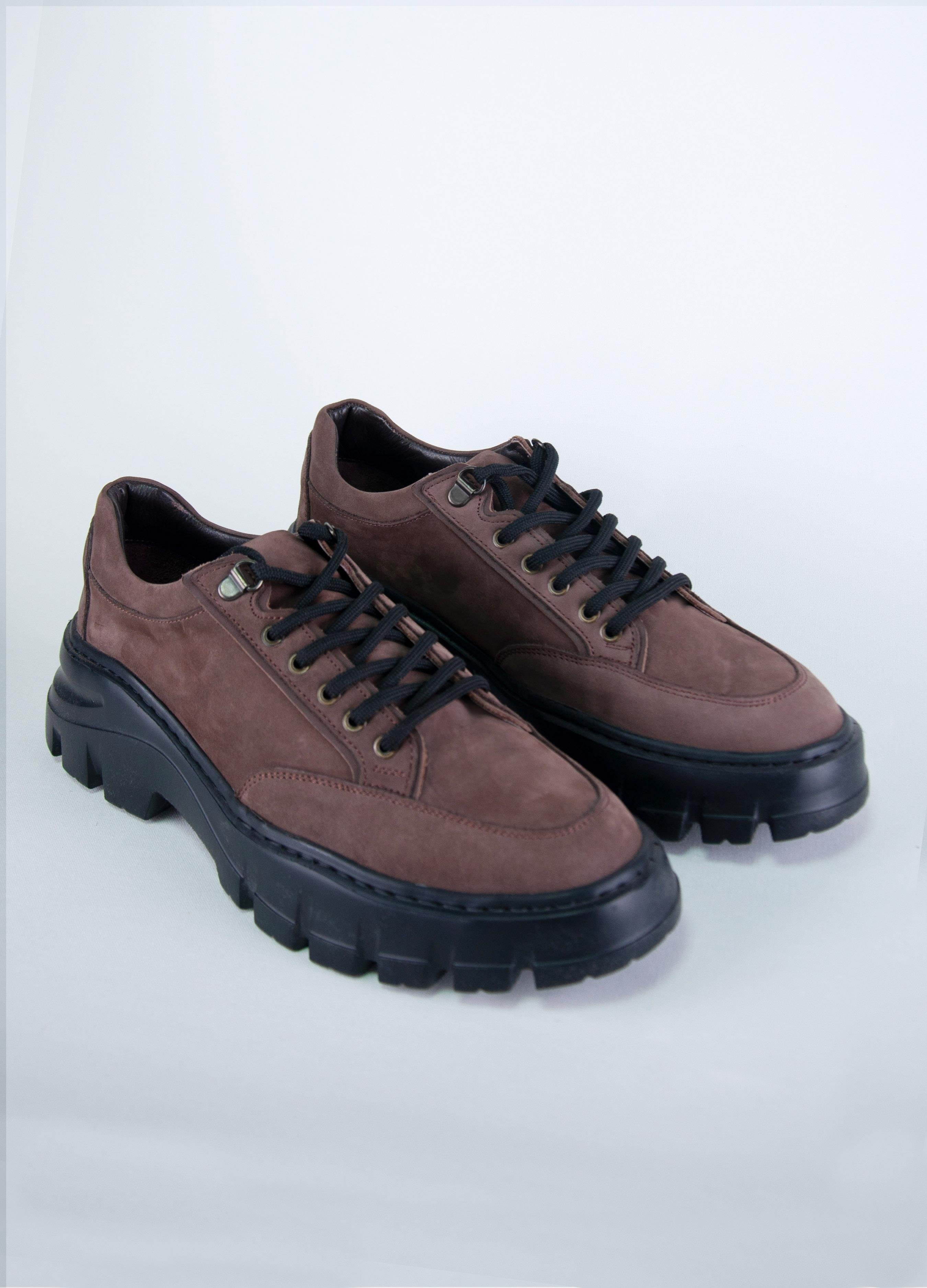 Dimattia Erkek Nubuk Deri Bağcıklı Sneaker DM00333 U007824 KAHVE