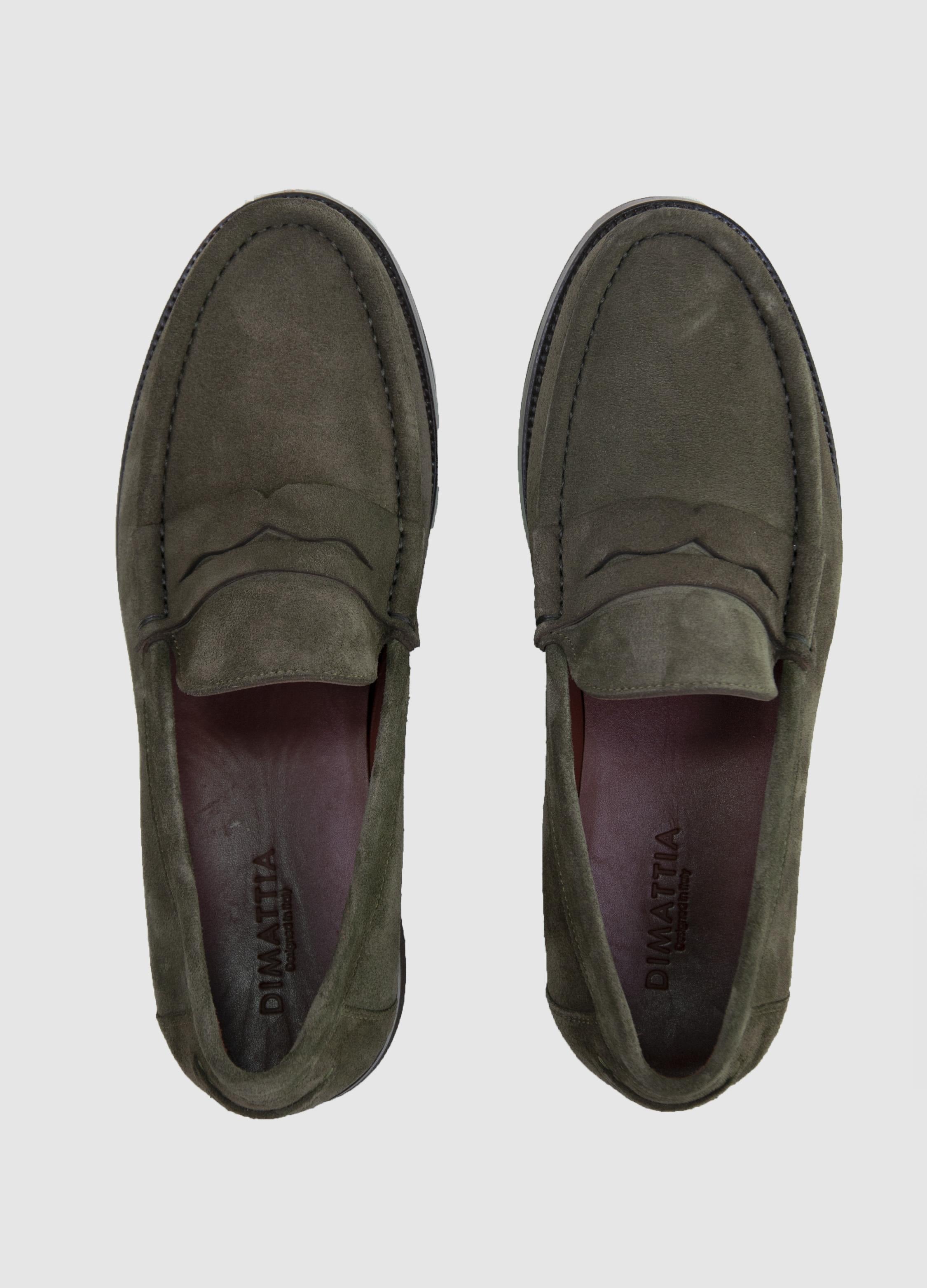 Dimattia Erkek Penny Loafer Deri Ayakkabı U008238 HAKI