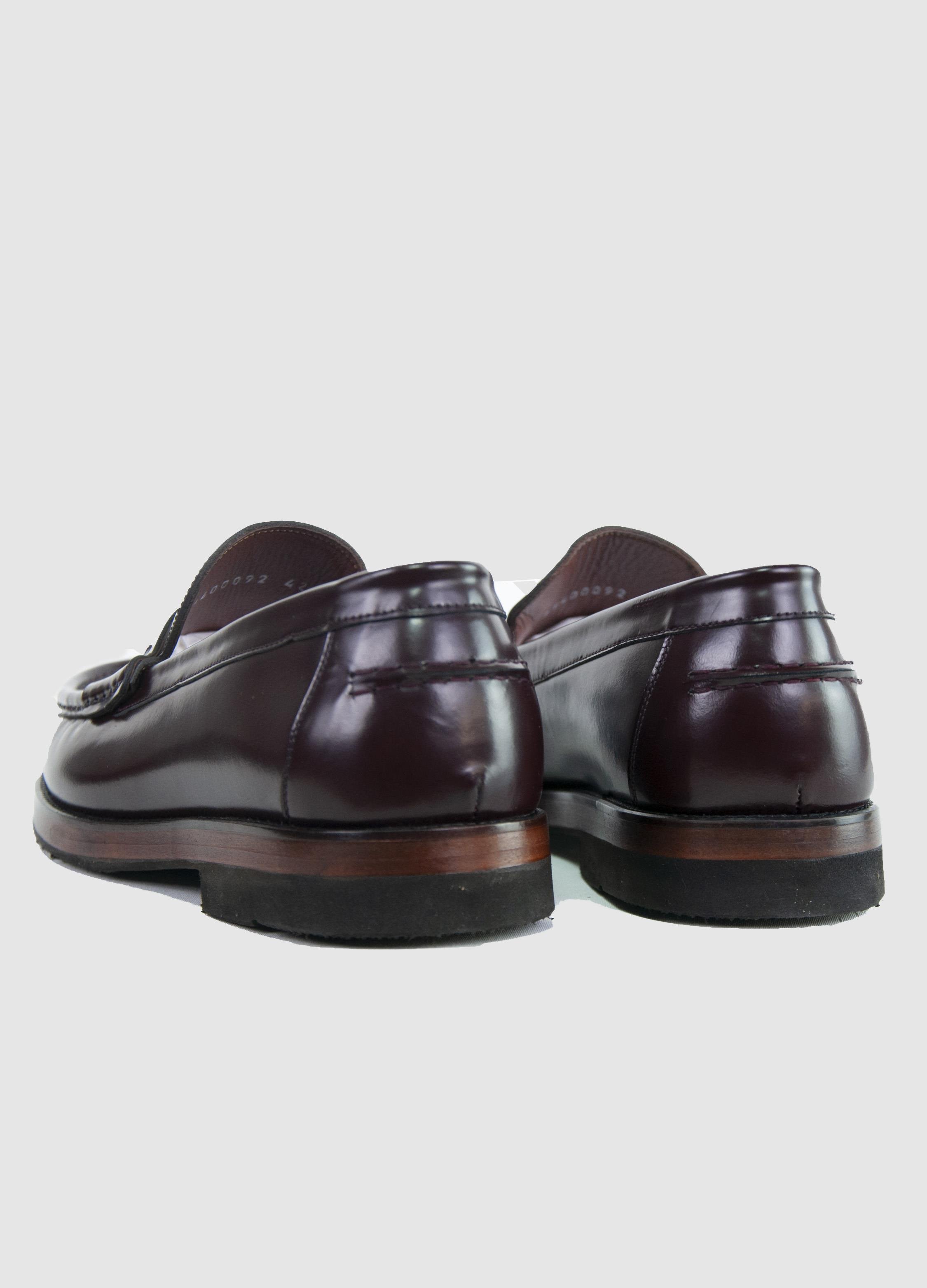 Dimattia Erkek Penny Loafer Deri Ayakkabı U008238 BORDO