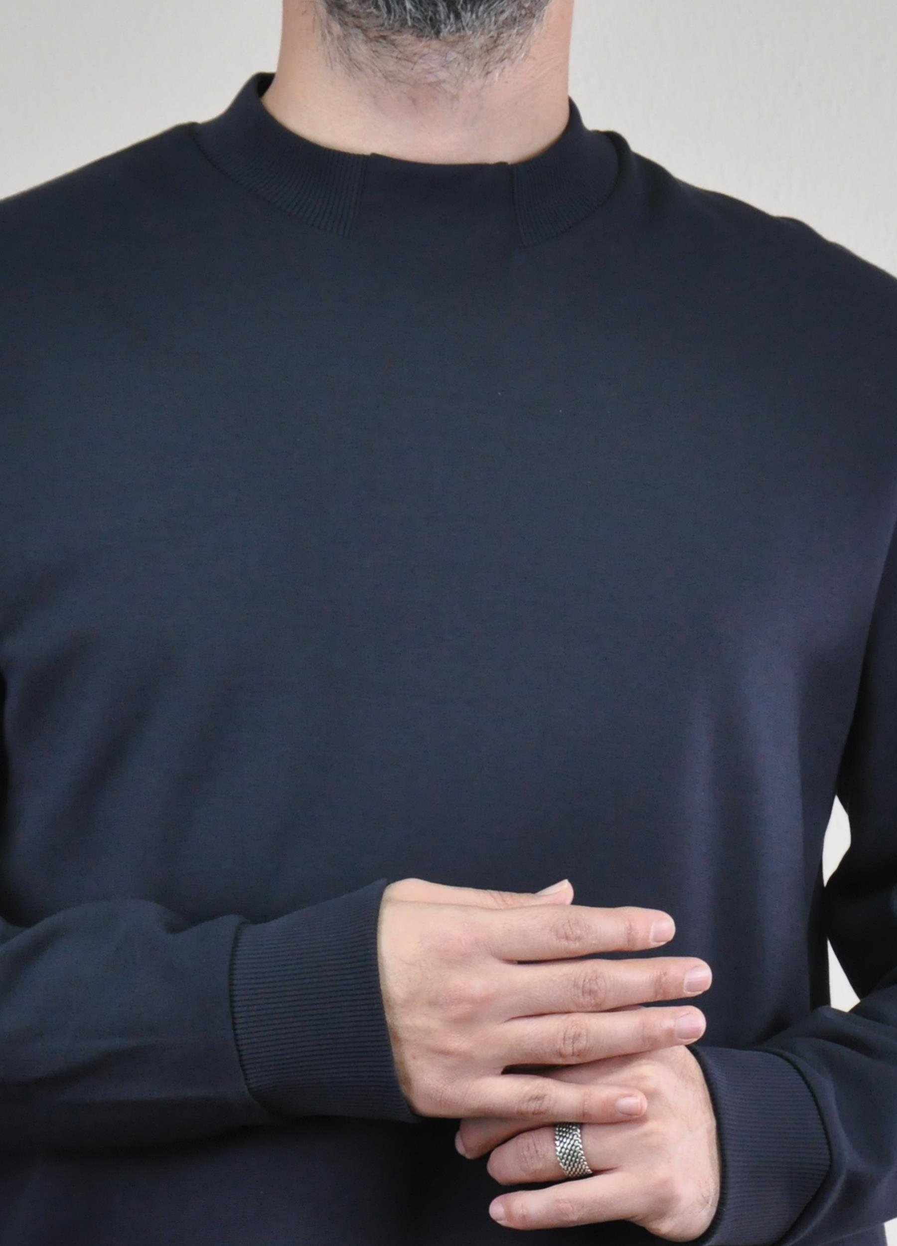 Dimattia Erkek Yarım Balıkçı Yaka Sweatshirt MS007001 U007767 LACIVERT