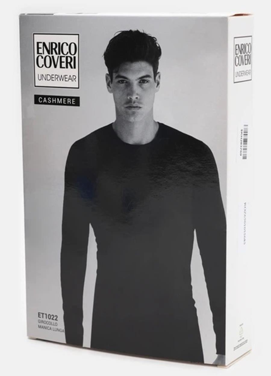 Enrico Coveri ET1022 Erkek Modal Kaşmir Karışım Uzun Kollu İçlik U008235 SIYAH