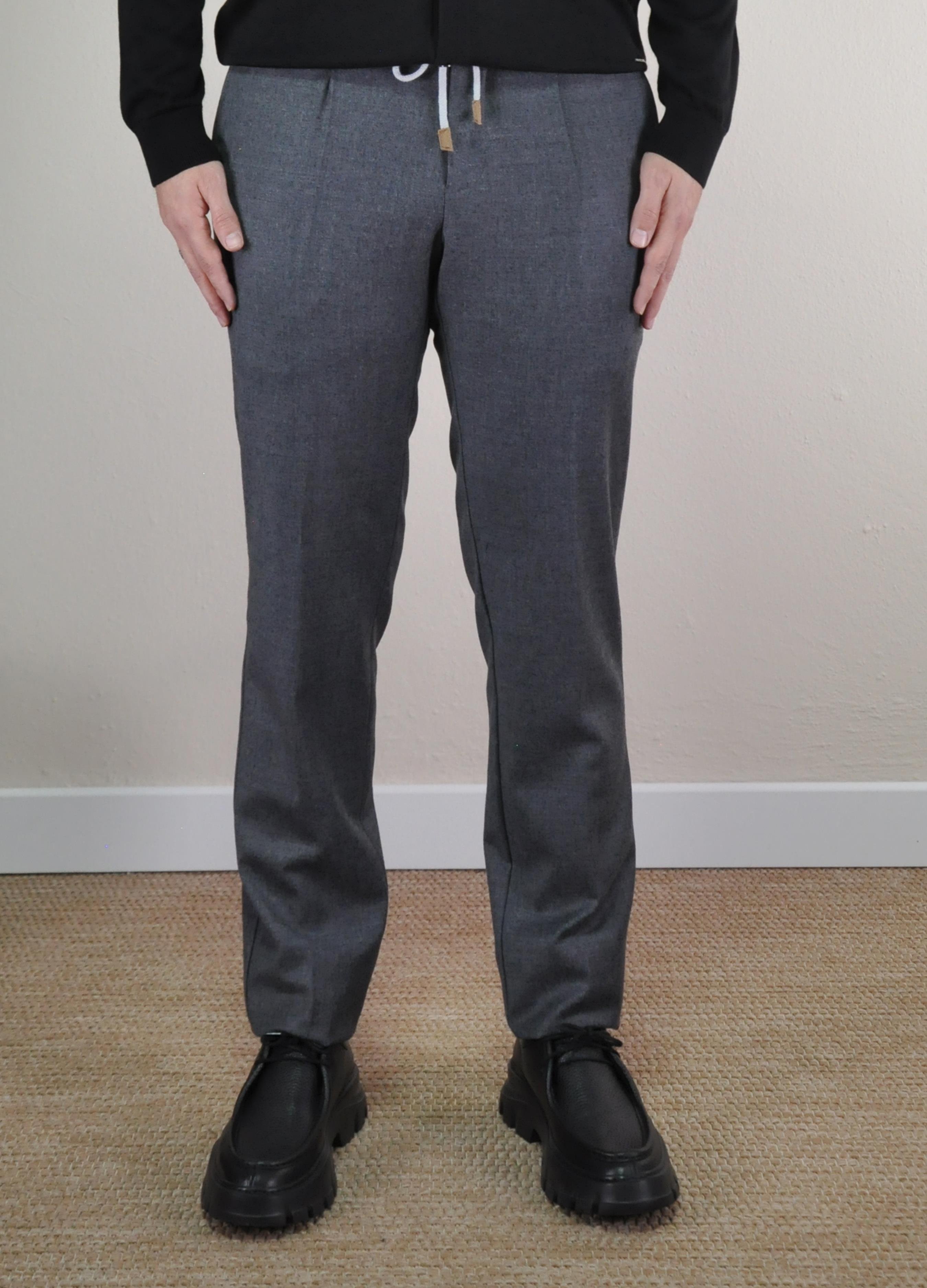 Gabbiacci Erkek İpli %100 Yün Jogger Pantolon U008220 FUME