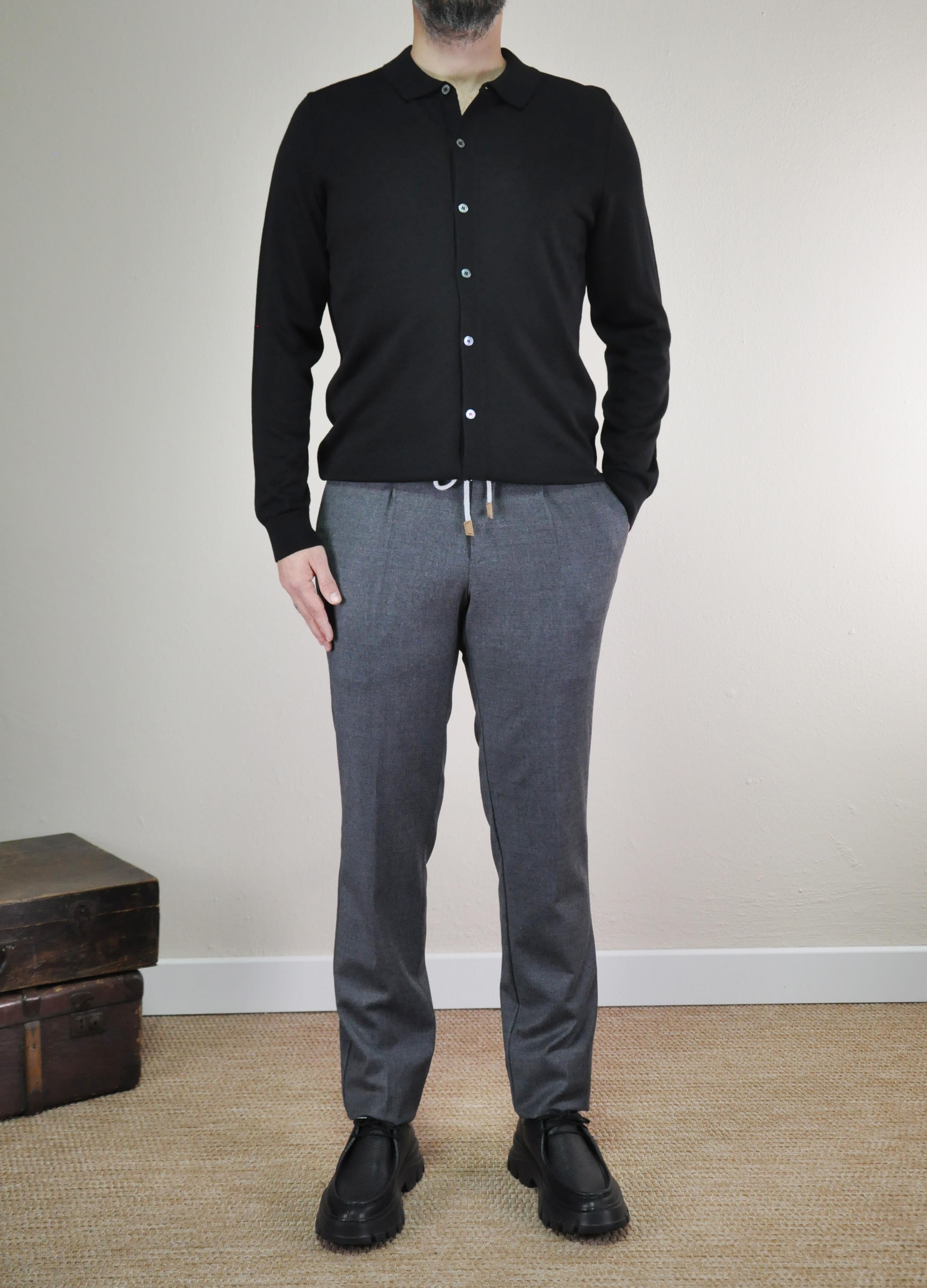 Gabbiacci Erkek İpli %100 Yün Jogger Pantolon U008220 FUME