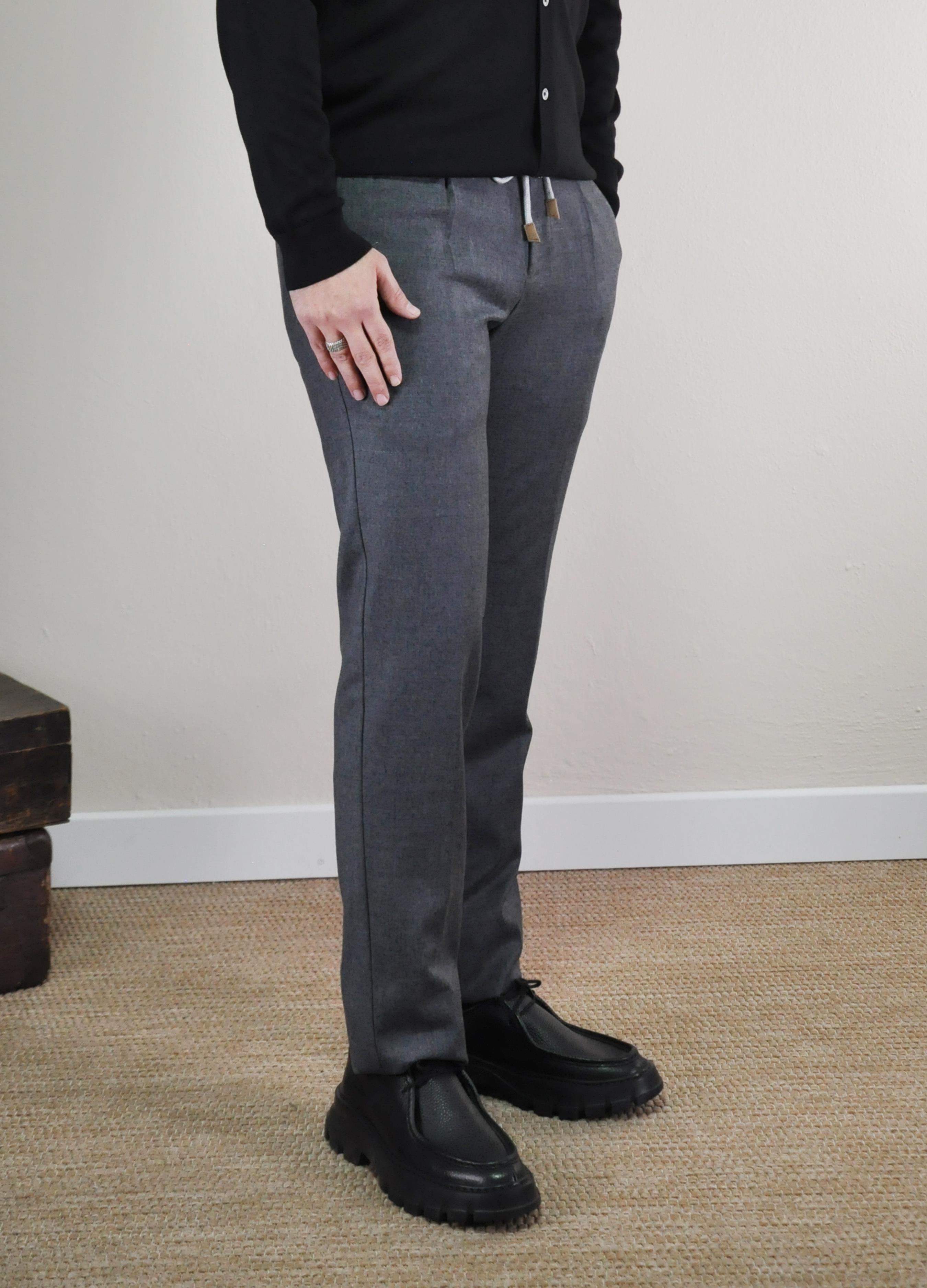 Gabbiacci Erkek İpli %100 Yün Jogger Pantolon U008220 FUME