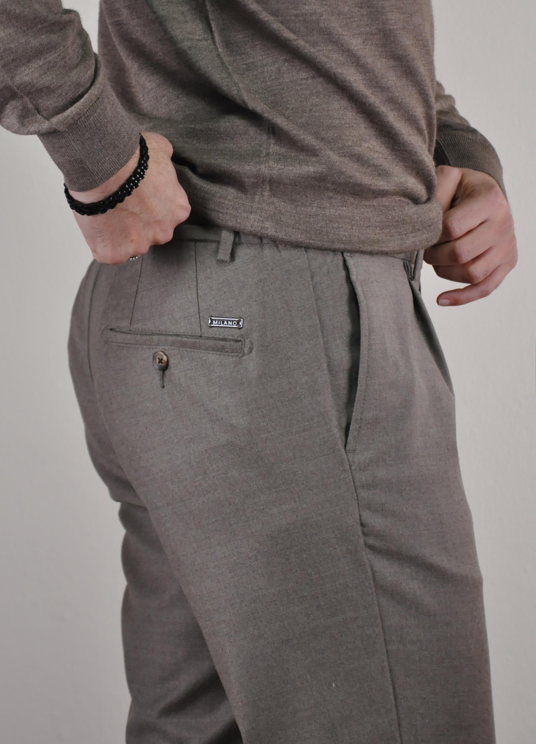 Gabbiacci Erkek İpli %100 Yün Jogger Pantolon U008220 KREM