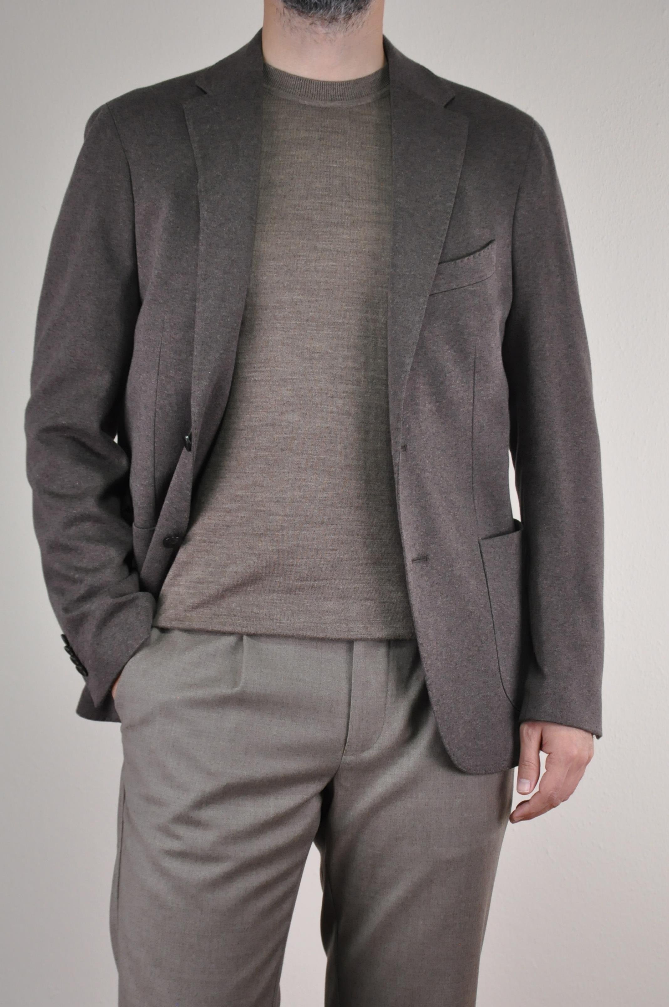 Gabbiacci Made in Italy Vitale Barberis Erkek Düğmeli Cepli Kırlangıç Yaka Yün Ceket U008217 KAHVE