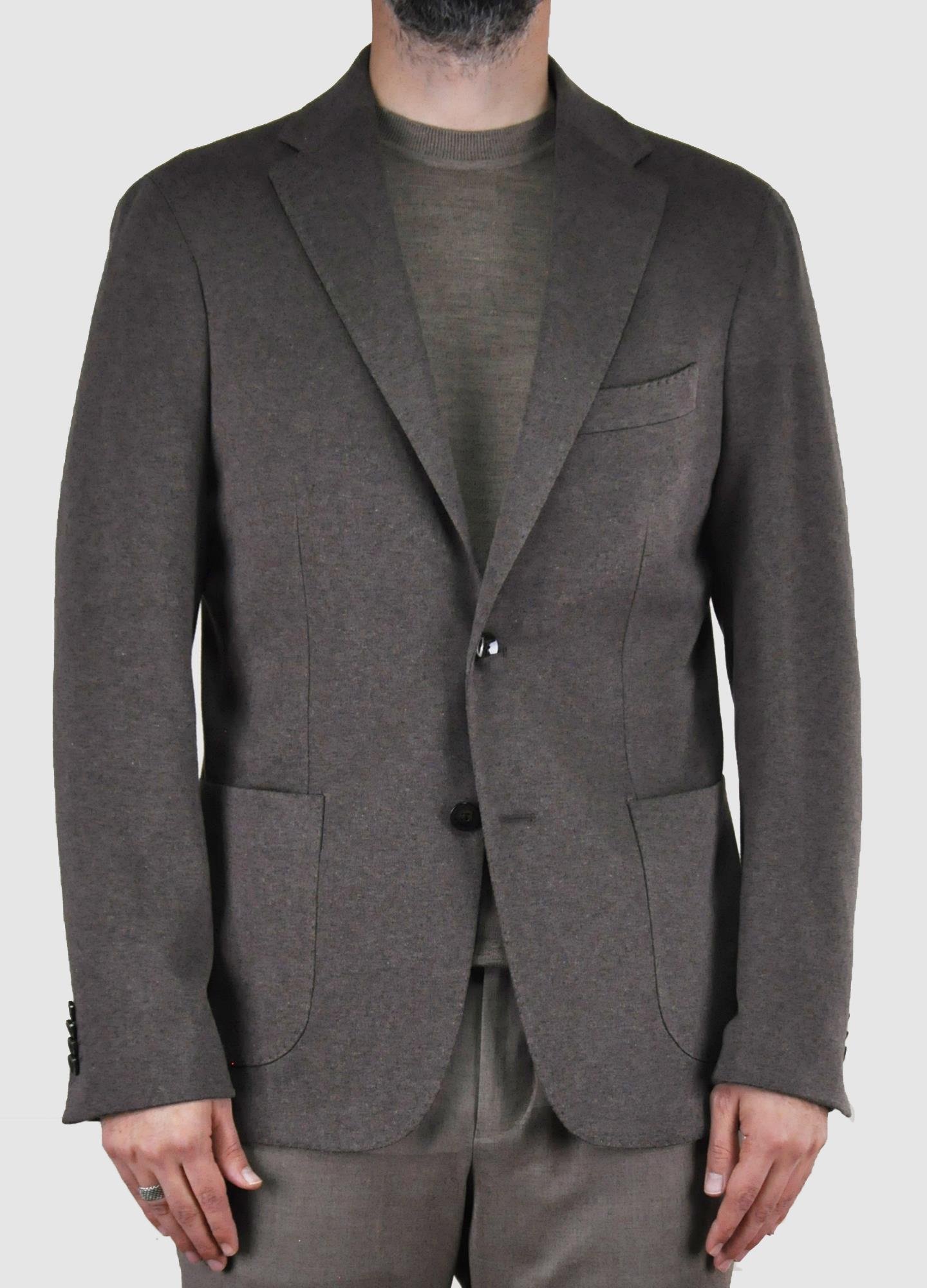 Gabbiacci Made in Italy Vitale Barberis Erkek Düğmeli Cepli Kırlangıç Yaka Yün Ceket U008217 KAHVE