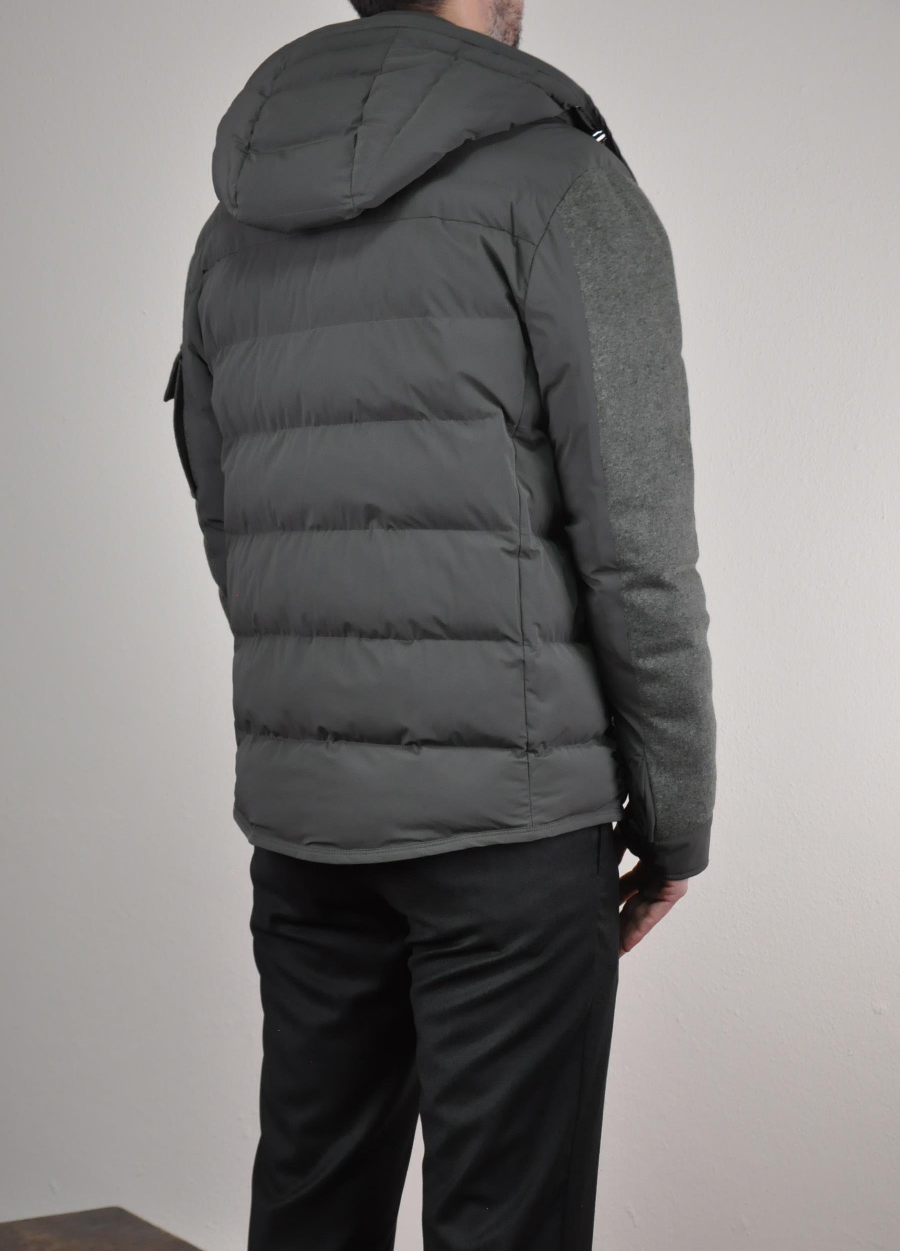 Gabbiacci Milano Erkek Kapüşonlu Vitale Barberis Canonico Yün Mont U008199 HAKI