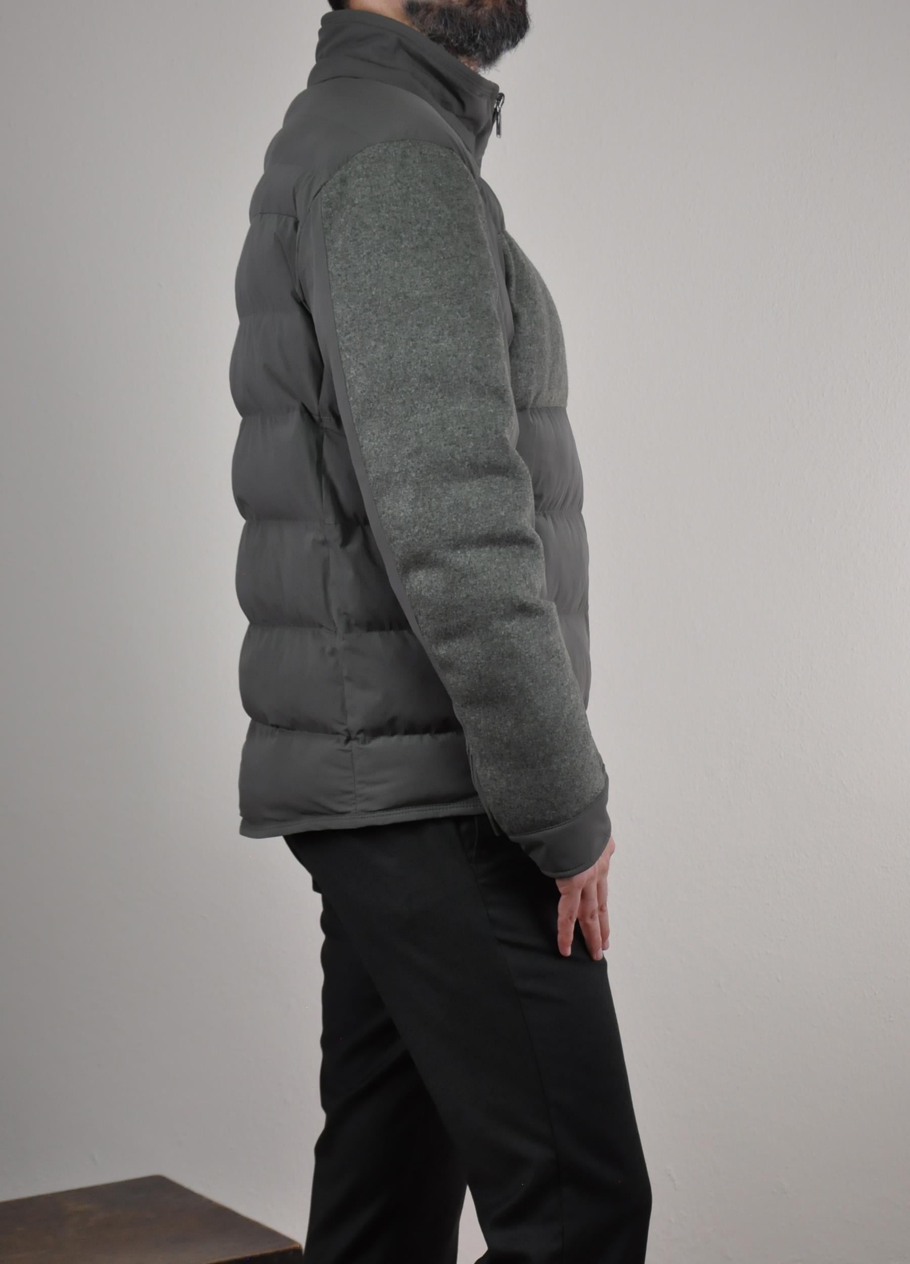 Gabbiacci Milano Erkek Kapüşonlu Vitale Barberis Canonico Yün Mont U008199 HAKI