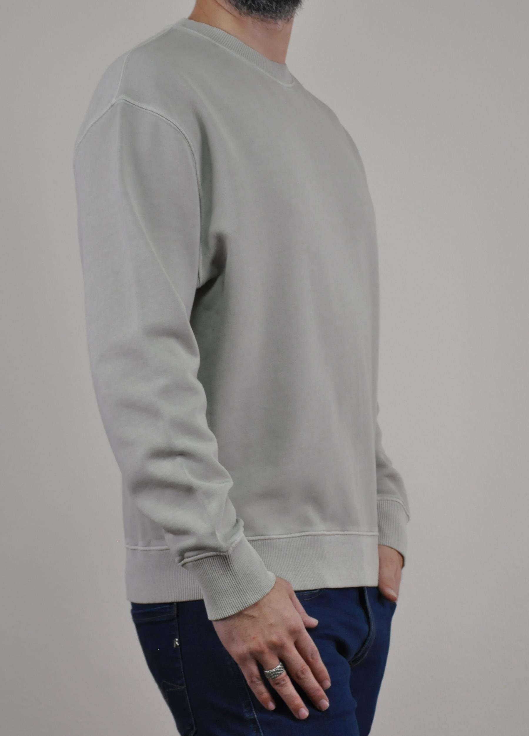 Gızzıt Erkek Yıkamalı Bisiklet Yaka Sweatshirt U007841 KREM
