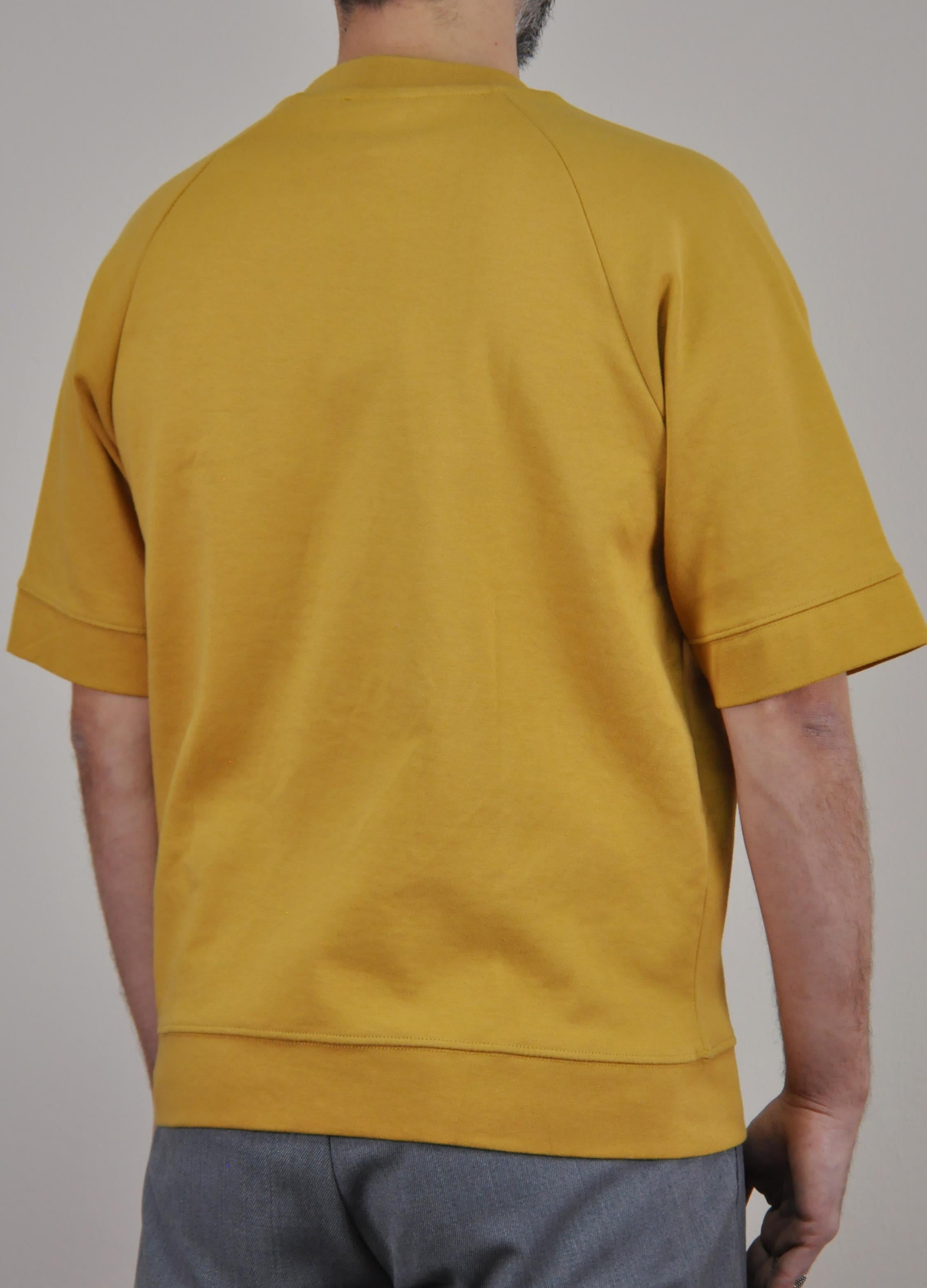 Gızzıt Italy Erkek Oversize Bisiklet Yaka Tişört U008028 SARI
