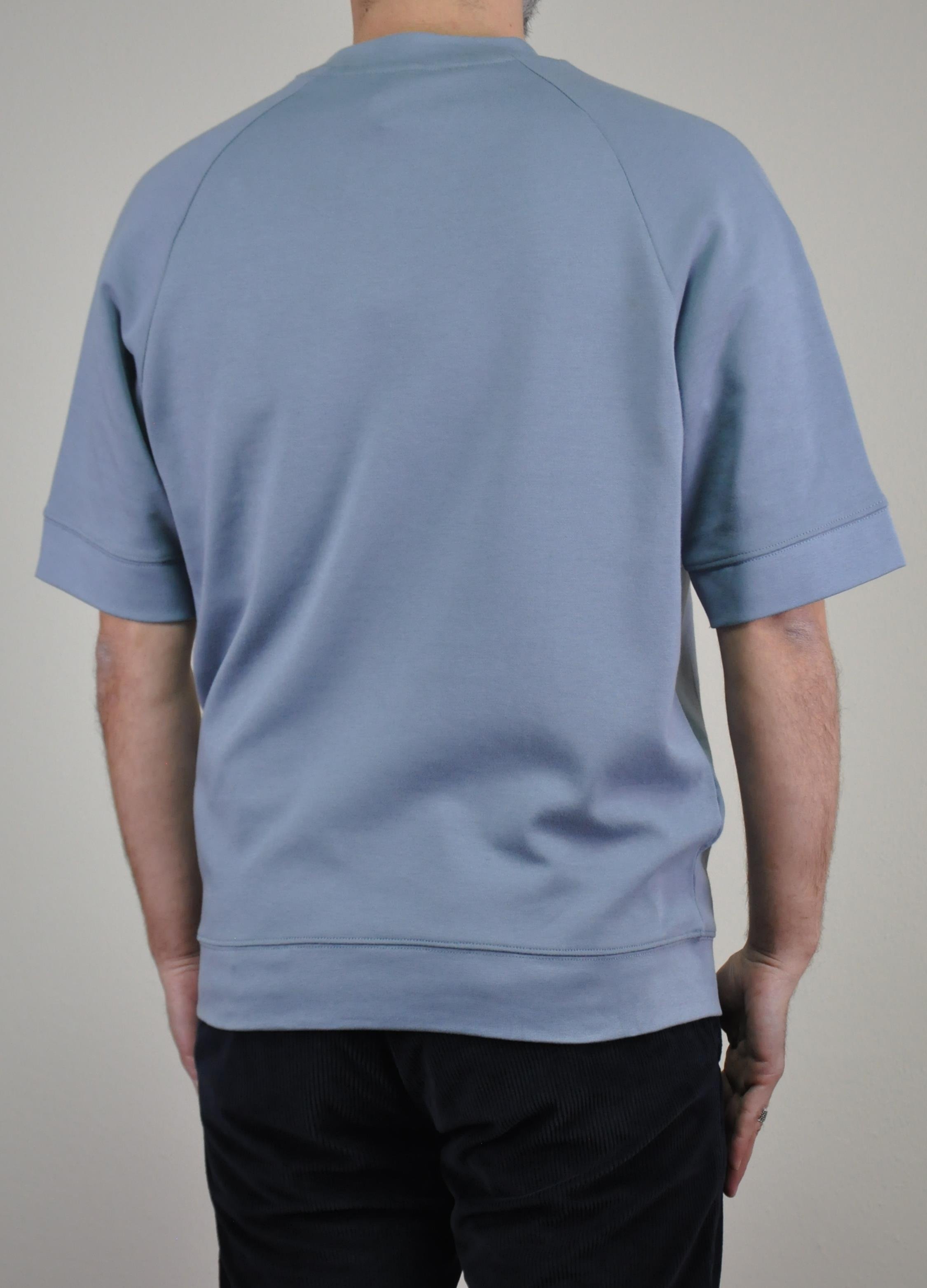 Gızzıt Italy Erkek Oversize Bisiklet Yaka Tişört U008028 MAVI