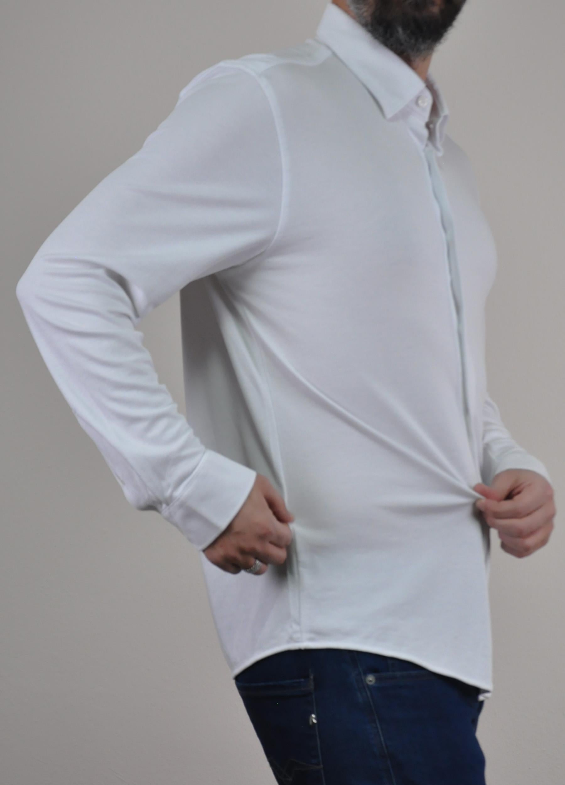 Gızzıt Italy Erkek Regular Fit Uzun Kollu Modal Gömlek U008226 BEYAZ