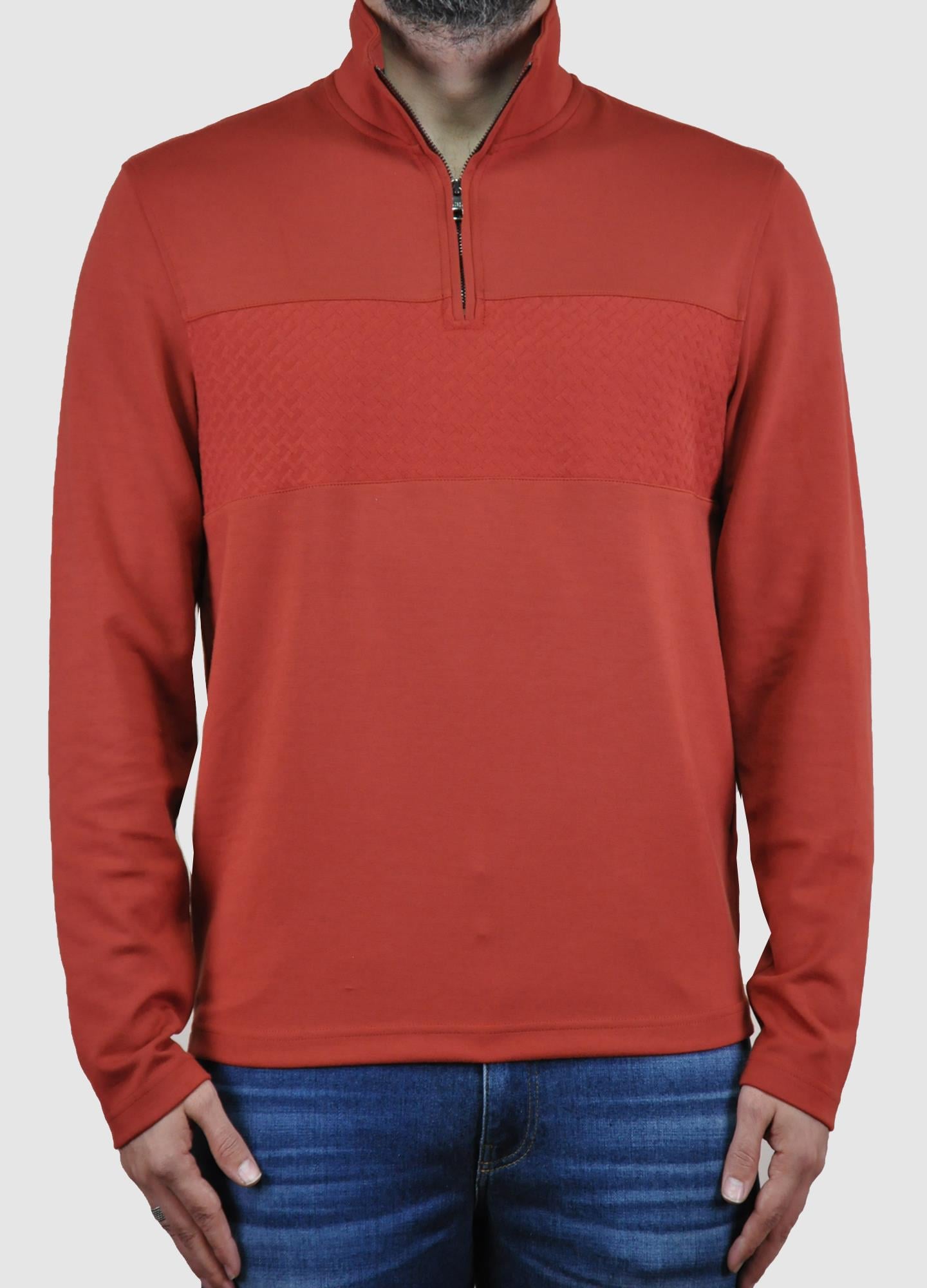 Td Bkr Erkek Fermuarlı Dik Yaka Soft Touch Sweatshirt U007864 KIREMIT
